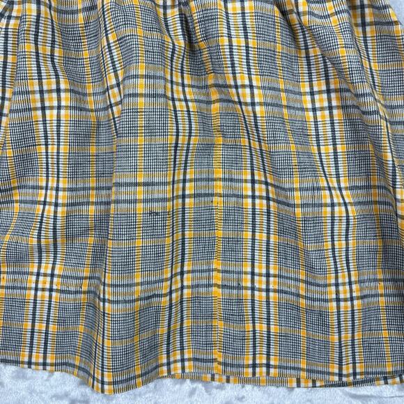 Vintage Girl's Pinafore Dress Plaid Yellow Pocket Front Estimated Size 4 or 5 - Picture 7 of 7